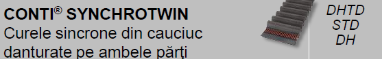 CONTI® SYNCHROTWIN Curele sincrone din cauciuc danturate pe ambele părţi