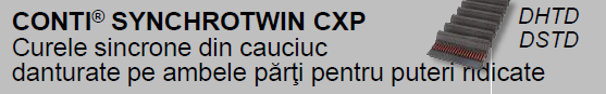 CONTI® SYNCHROTWIN CXP Curele sincrone din cauciuc danturate pe ambele părţi pentru transmiterea de puteri ridicate