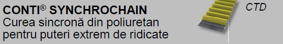 CONTI® SYNCHROCHAIN Curea sincronă din poliuretan pentru transmiterea de puteri extrem de ridicate